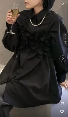 【forksy.】【オケージョン対応】フリルビスチェ付きシャツ