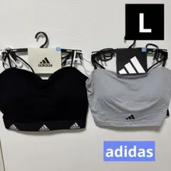 値下げ！adidasミニブラキャミ2枚セット　L ブラック　グレー　値引き不可