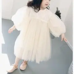 ベビー服 チュールレースワンピース ドレス