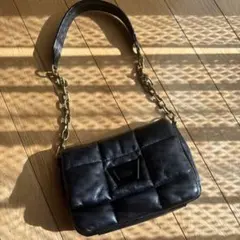 ZARA ショルダーバック キルティング ブラック