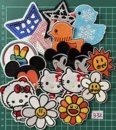 刺繍アイロンワッペン15枚セット　332