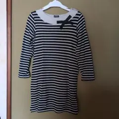 ボーダー柄 七分袖ワンピース 140サイズ