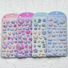 国内正規品！　コットンパフィシール　サンリオ　3枚セット　ボンボンドロップシール