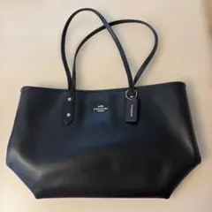 COACH ブラック レザートートバッグ