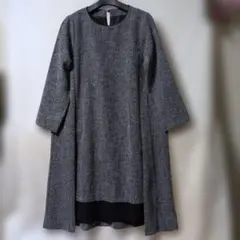 Ranan♥美品♥グレー系　ツイード風 長袖ワンピース