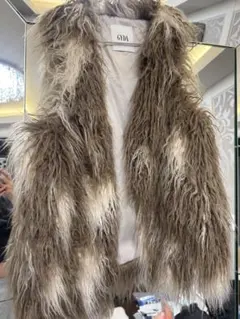 GYDA ファー ベスト ブラウン系