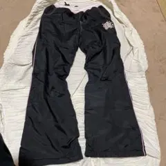 黒のロングパンツ ピンクライン中がフリース160