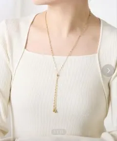 【GALLARDAGALANTE】　K10YG Y字スライドネックレス GALLARDA GALANTE - 2022 ガリャルダガランテ K10 Y字スライド