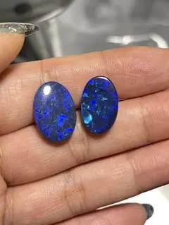 天然ブラックオパール2点まとめ6.7ct、4.6ct