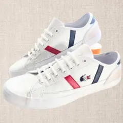 24.5cm Lacoste トリコロールカラー ホワイトスニーカー ラコステ