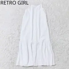レトロガール　キャミソールワンピース　ティアード　フェミニン　シンプル　ホワイト
