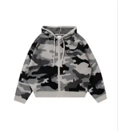 blessu 迷彩　ニットパーカー　BLESSÜ ブレスユー　ジップパーカー