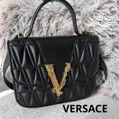 VERSACE ヴェルサーチェ 本革 ハンドバッグ 黒のサムネイル