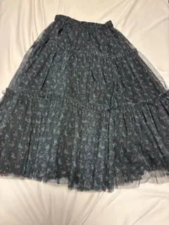 GU ✖️rokhフラワープリント チュールスカート Mサイズ