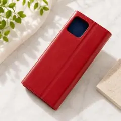 新品 iPhone12mini 手帳型 高級 保護 スマホ ケース 赤 レッドのサムネイル