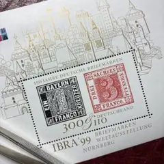 76598セール現品限　外国切手　ドイツ発行切手展小型シート一番切手