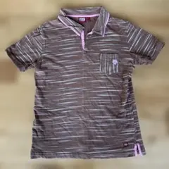 Tiger ポロシャツ ブラウンストライプ