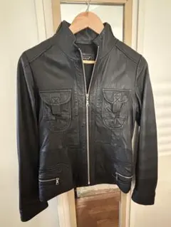 TUVALU ブラックレザーイタリア製ジャケット