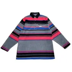 TOMMY HILFIGER マルチボーダーフリースプルオーバーシャツ　90s