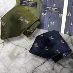 【人気】ブルックスブラザーズ　総柄　ジャガード　シルクネクタイ　まとめ2点セット