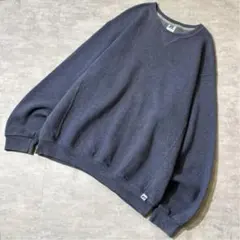 00s RUSSELL ATHLETIC 前V スウェット チャコールグレー