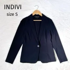 【未使用】インディヴィ 洗える テーラードジャケット ネイビー 36 セレモニー