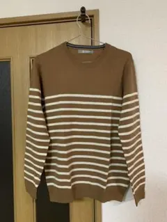 nano universe ニット　セーター　Sサイズ　茶色　白　ブラウン