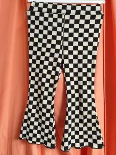 SHEIN チェッカー フレアパンツ EU 05 (3Y)チェッカー サーキット