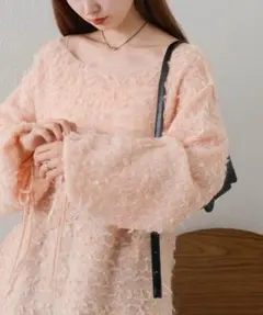 Kastane ループボータイニット ピンク