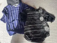 ストライプデザイン 半袖Tシャツ 2点セット