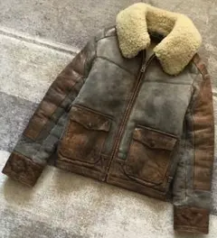 極上の男服 武骨 ラルフローレン M-445 ムートン レザーフライトジャケットのサムネイル