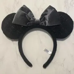東京ディズニー　ミニー耳カチューシャ　ツイード