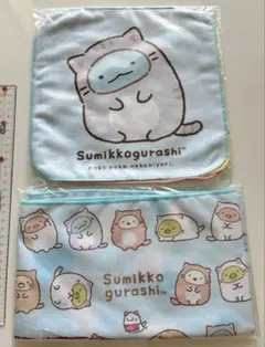 【新品】すみっコぐらし　ねこ日和　ハンカチ3枚＋ロング1枚　合計4枚セット
