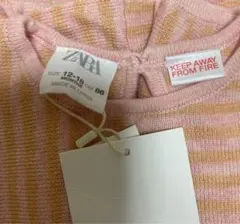 ZARA 12-18M ピンクオレンジストライプTシャツ