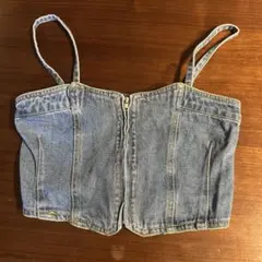 デニム ビスチェ フロントジップのサムネイル