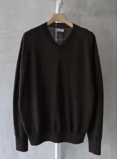 YOKE "Ramie Wool V-neck Sweater / BROWN"のサムネイル