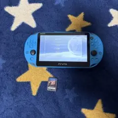 青色 PS Vita 本体 ゲームカード付きマイクラ