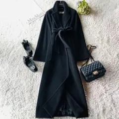 希少42✨美品 マックスマーラ マニュエラコート カシミヤ 女優襟 ブラック 美品✨マックスマーラ マニュエラコート キャメル100% 女優襟 白タグ