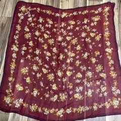 KENZO 花柄スカーフ ワインレッド