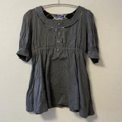 バーバリーブルーレーベル チュニック カットソー 38 S グレー 半袖 無地