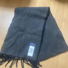 ウールマフラー グレー ネイビー