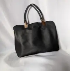 美品　nano universe　フェイクレザーハンドバッグ　ブラック
