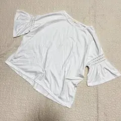 アースミュージック＆エコロジー　 五分袖 Tシャツ レースカットソー　a1734