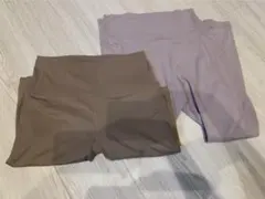 ソ*ァ様 ヨガパンツ 2色セット ブラウン・ユニクロのピンク