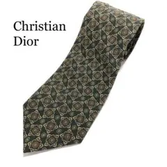 ⭐︎美品⭐︎ Christian Dior ネクタイ 緑色 総柄 シルク100%