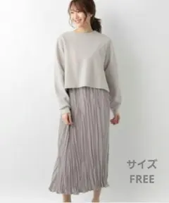 GLOBAL WORK スリットプルオーバー/キャミワンピセット