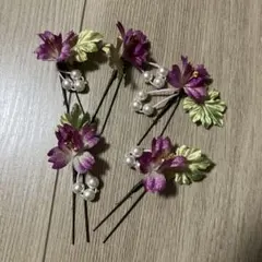 和風ヘアアクセサリー　花　着物　髪飾り　ヘアピン