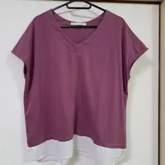 ikka Vネック 半袖 Tシャツ レイヤード風のサムネイル