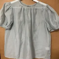 GU ライトブルー パフスリーブブラウス XL