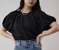2回着 #AZUL BY MOUSSY#タックボリュームカットトップス#ブラックのサムネイル